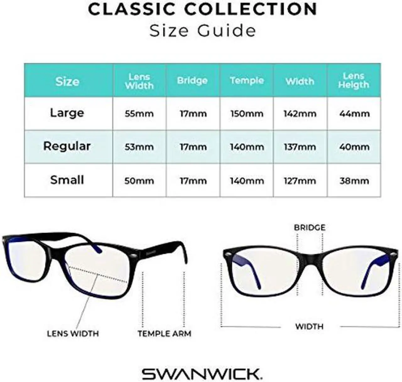 Alt view image 4 of 5 - Swanwick Blue Light Blocking Glasses for Women, Men Anti Eyestrain Headache for Computer, Gaming, TV, Phone Screen. Sleep Aid. Classic Day Swannies (Small, Black)