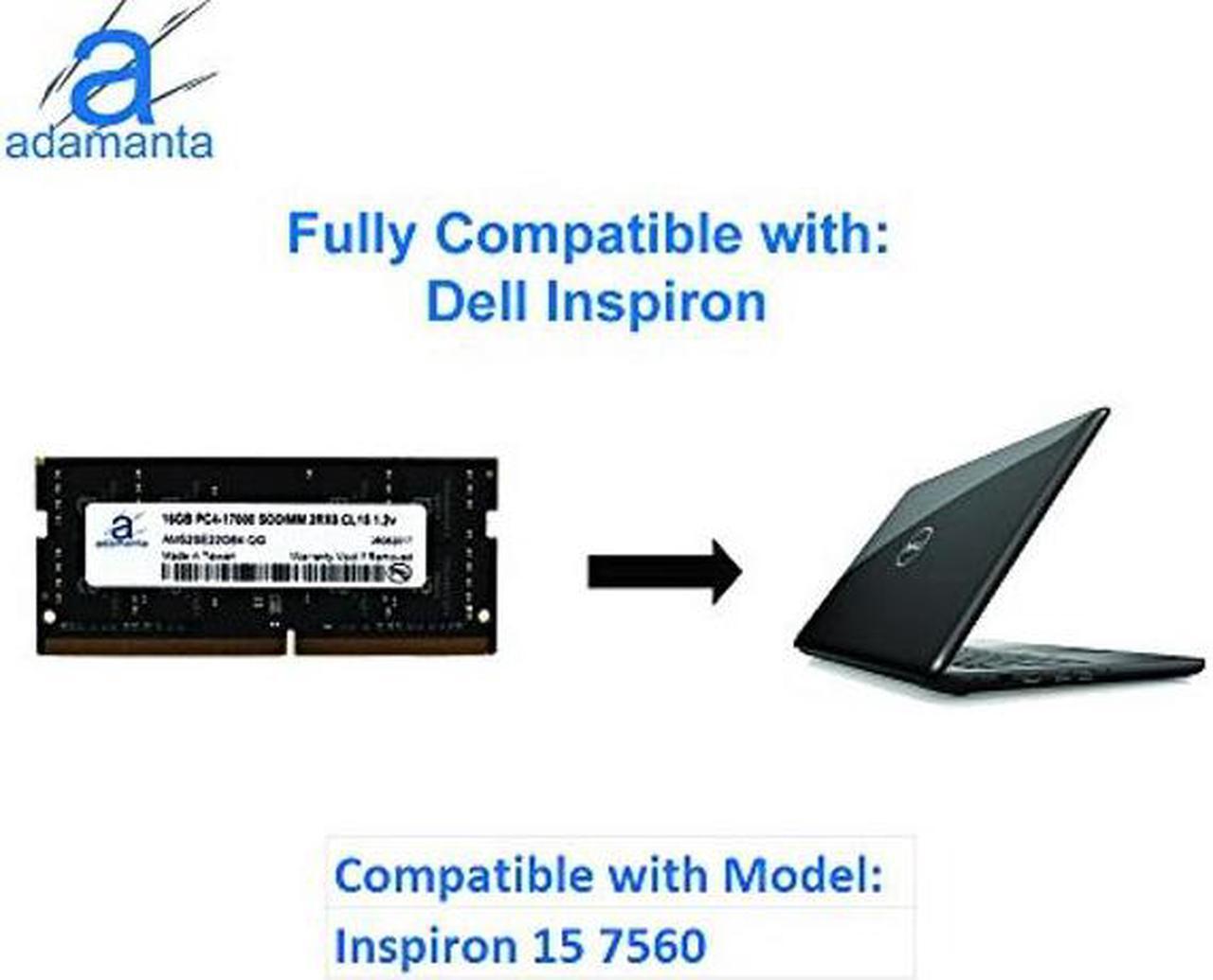 Alt view image 2 of 5 - Adamanta 16GB (1x16GB) Laptop Memory Upgrade Compatible for Dell Alienware, Inspiron, Latitude, Precision, XPS DDR4 2133Mhz PC4-17000 SODIMM 2Rx8 CL15 1.2v DRAM RAM