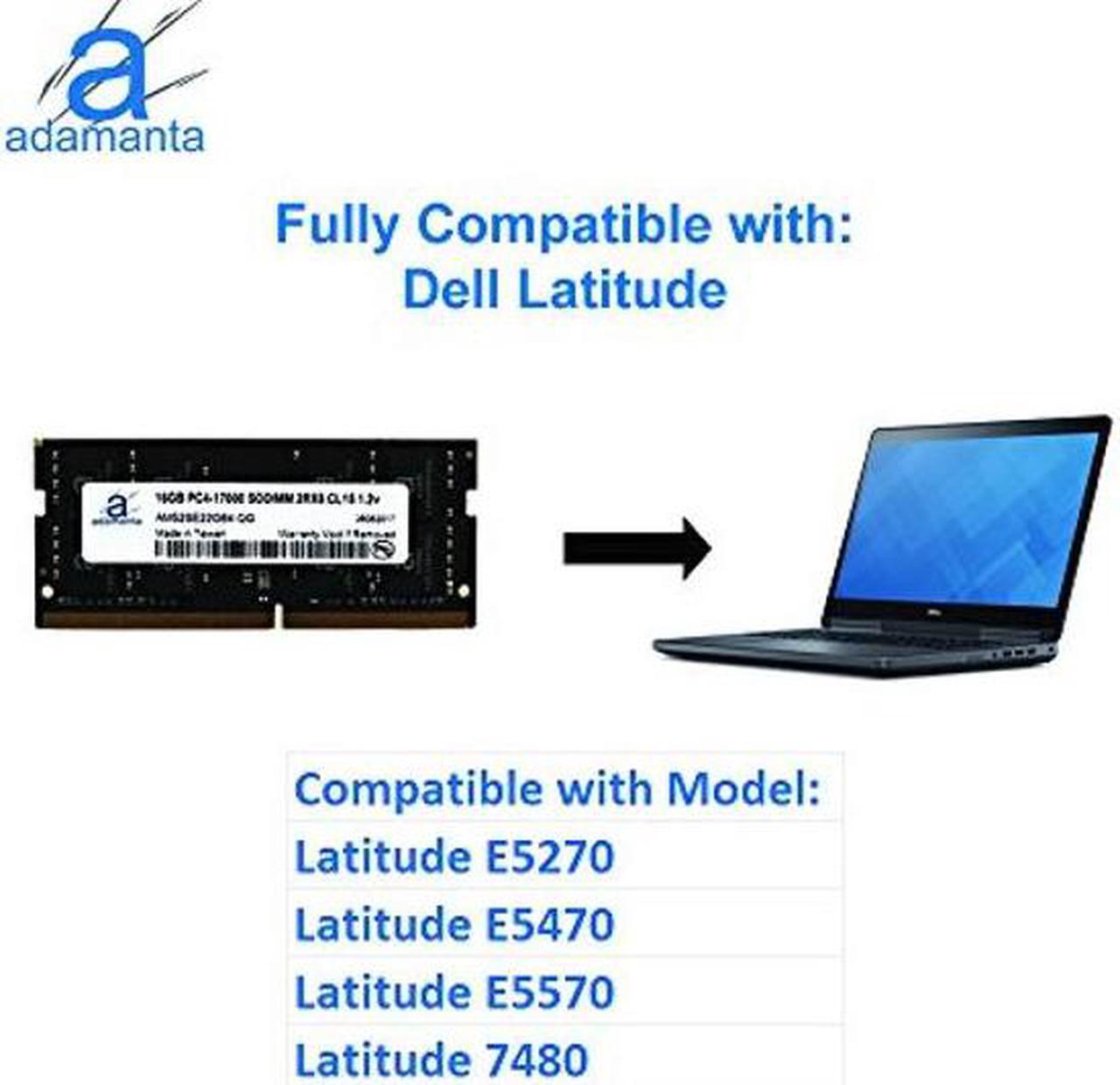 Alt view image 4 of 5 - Adamanta 16GB (1x16GB) Laptop Memory Upgrade Compatible for Dell Alienware, Inspiron, Latitude, Precision, XPS DDR4 2133Mhz PC4-17000 SODIMM 2Rx8 CL15 1.2v DRAM RAM