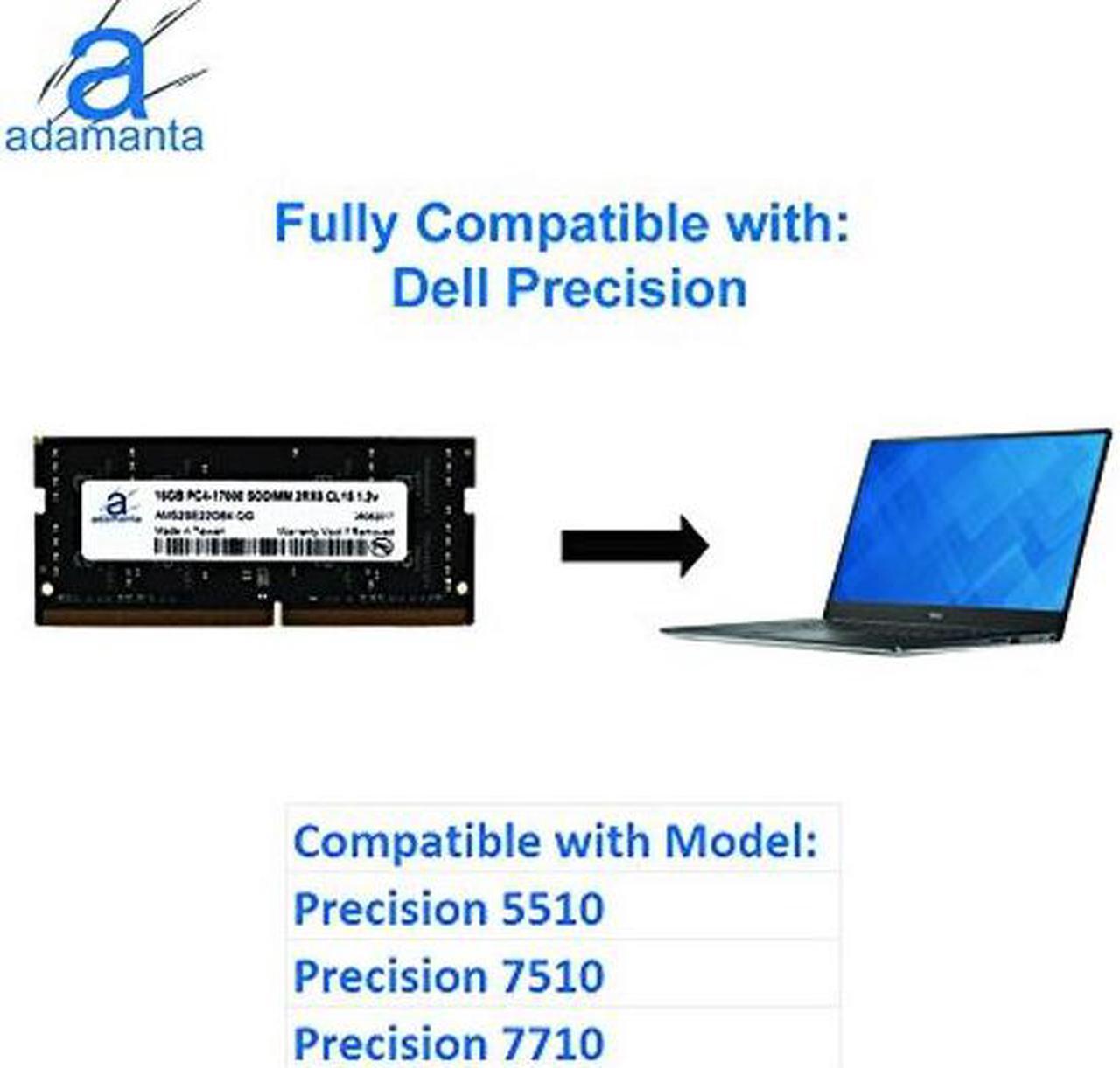 Alt view image 5 of 5 - Adamanta 16GB (1x16GB) Laptop Memory Upgrade Compatible for Dell Alienware, Inspiron, Latitude, Precision, XPS DDR4 2133Mhz PC4-17000 SODIMM 2Rx8 CL15 1.2v DRAM RAM