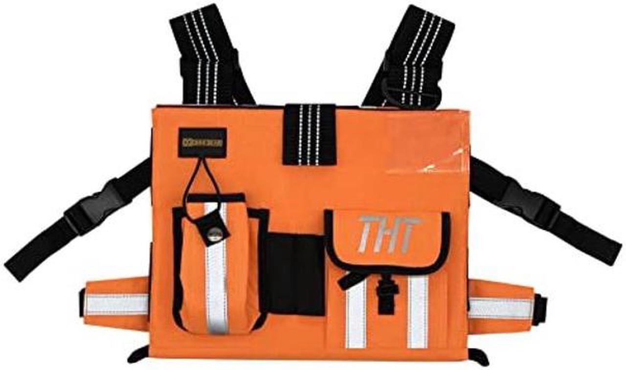 Main image of Gig Gear Two Hand Touch Tablet Chest Harness for iPad & Samsung Tablets, Workplace Safety & High Visibility Item Tablet Carrier with Strap & Compartments for 12.9 Inch Mobile Device & iPad Chest Mount