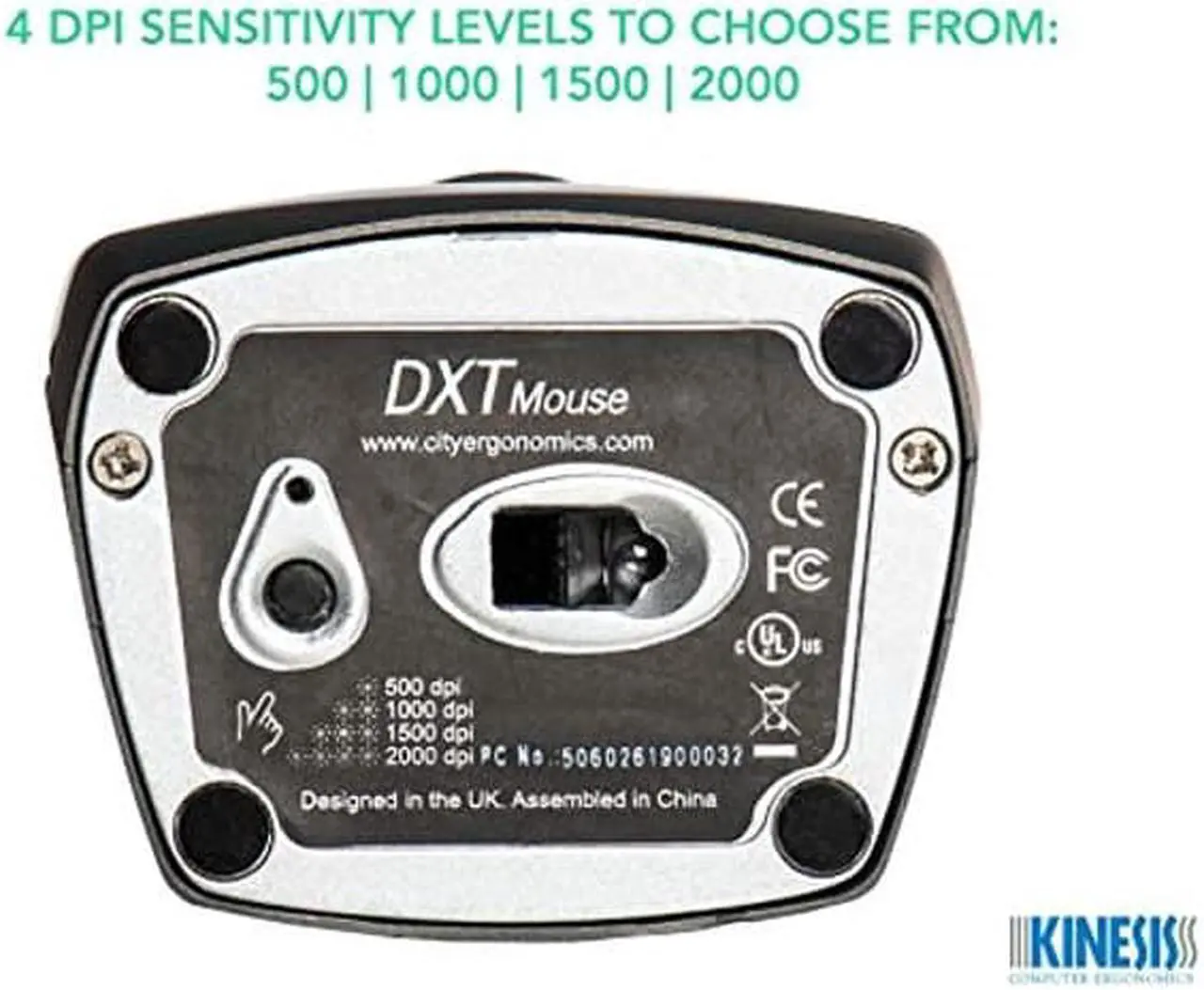 Alt view image 5 of 5 - KINESIS DXT2 Ergonomic Vertical Mouse (RF Wireless)