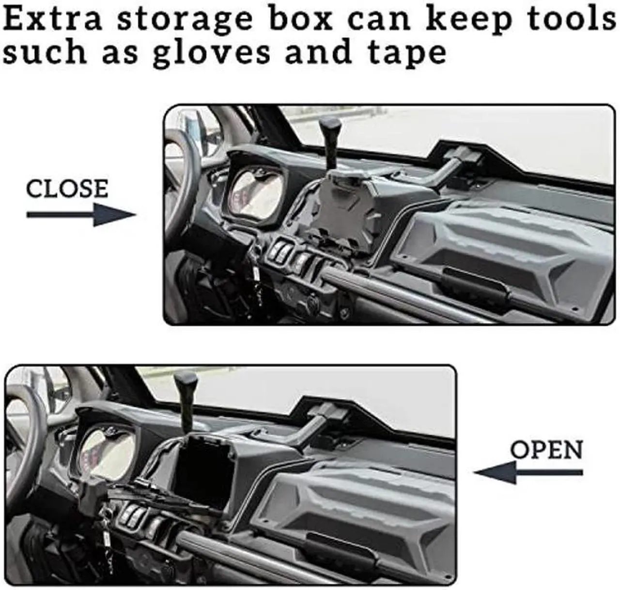 Alt view image 4 of 5 - Electronic Device Holder with Storage Box Organizer Tray for Can Am Defender, LDETXY Electronic Device Phone Ipad Tablet GPS Holder Mounts for Can-Am Defender HD5 HD8 HD10 MAX 2016-2022 Accessories