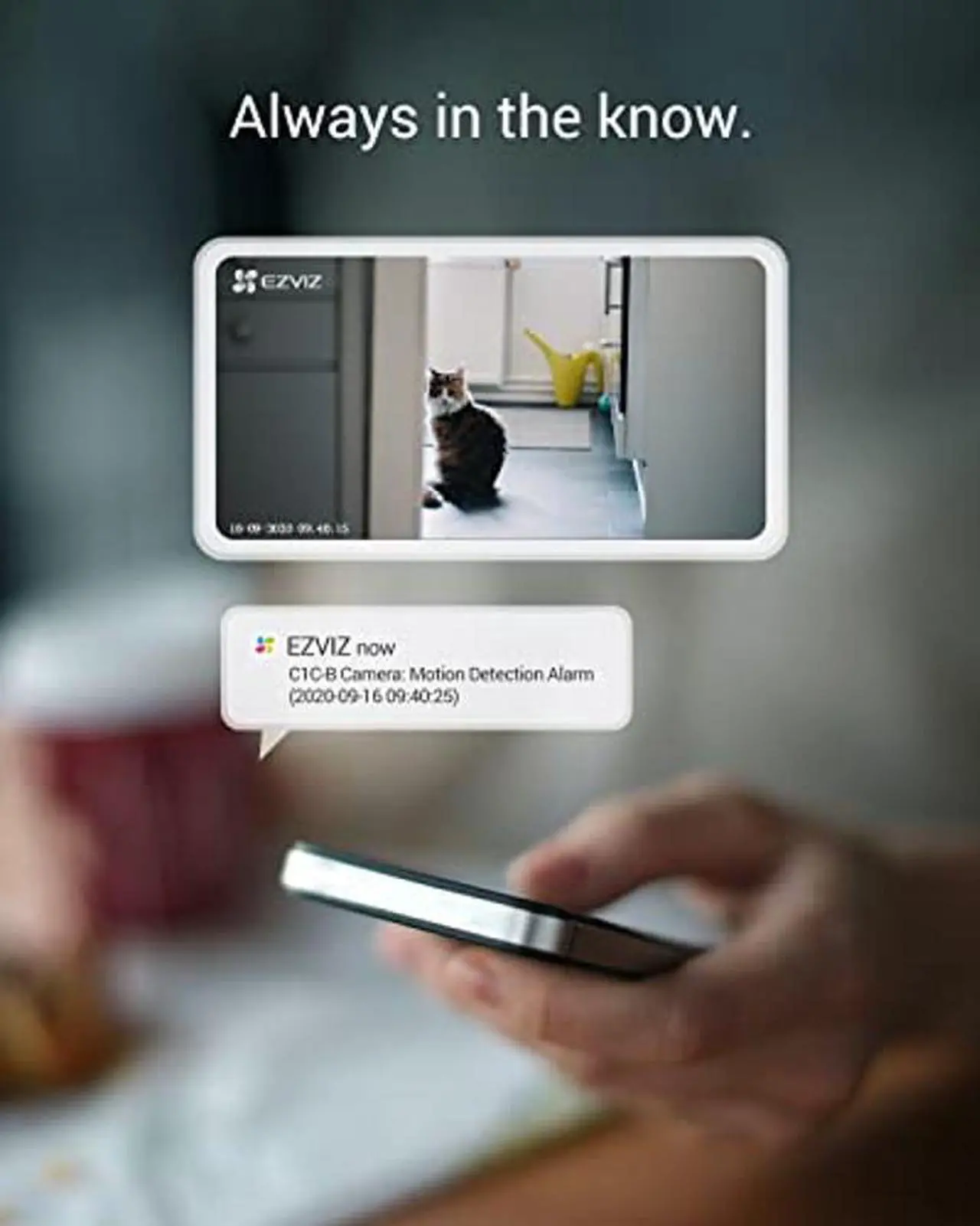 Alt view image 3 of 5 - EZVIZ Indoor Security Camera 1080P WiFi Baby Monitor, Smart Motion Detection, Two-Way Audio, 40ft Night Vision, Works with Alexa & Google Assistant(C1C)