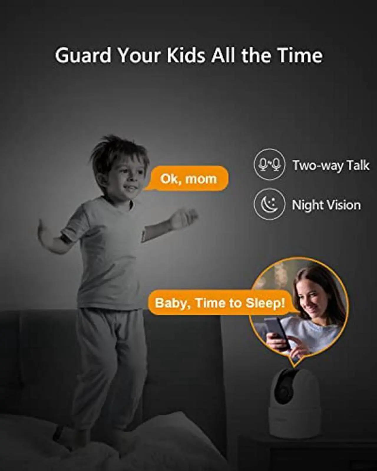 Alt view image 4 of 5 - Imou Indoor Security Camera 1080p WiFi Camera (2.4G Only) 360 Degree Home Camera with App, Night Vision, 2-Way Audio, Human Detection, Motion Tracking, Sound Detection, Local & Cloud Storage