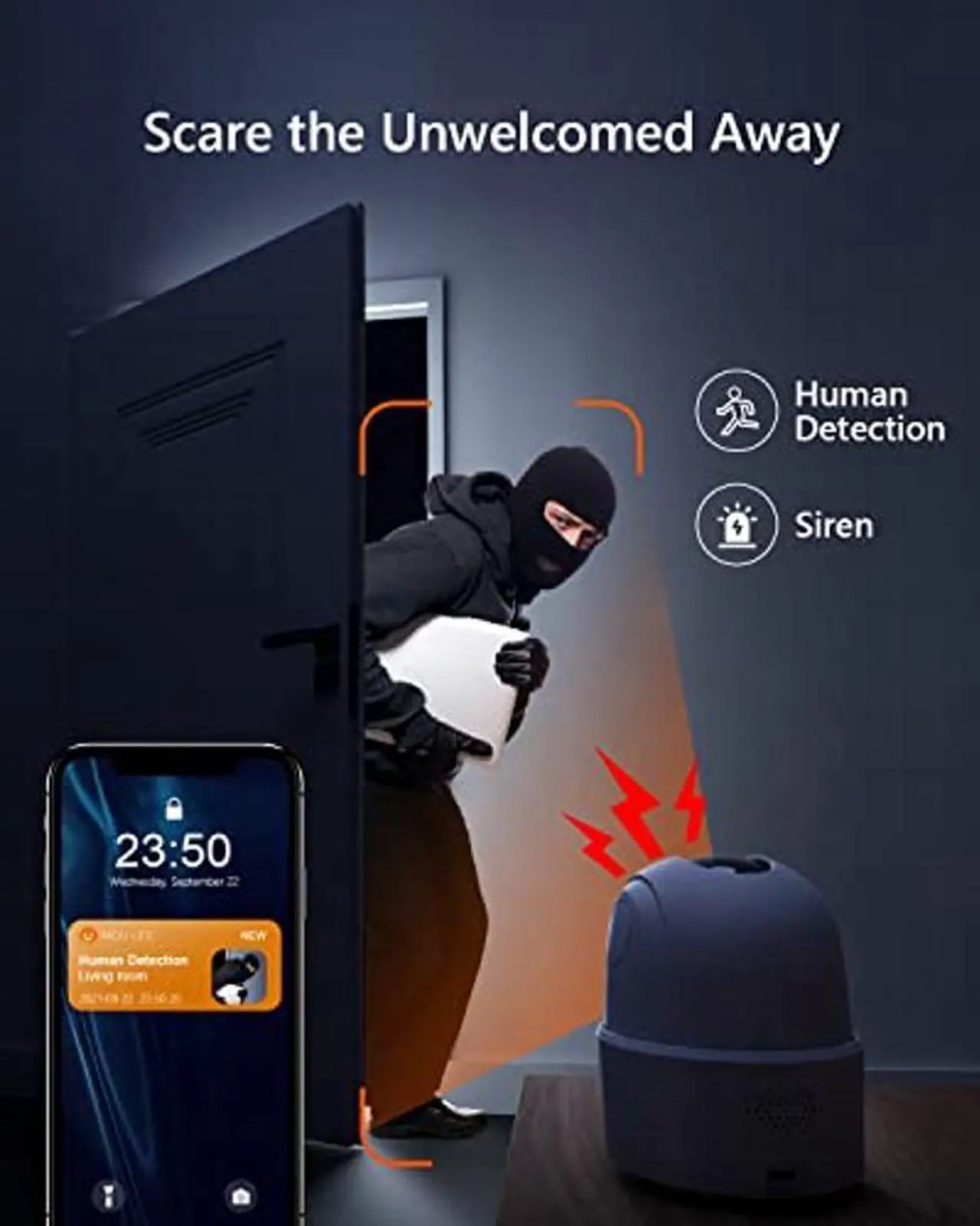 Alt view image 5 of 5 - Imou Indoor Security Camera 1080p WiFi Camera (2.4G Only) 360 Degree Home Camera with App, Night Vision, 2-Way Audio, Human Detection, Motion Tracking, Sound Detection, Local & Cloud Storage