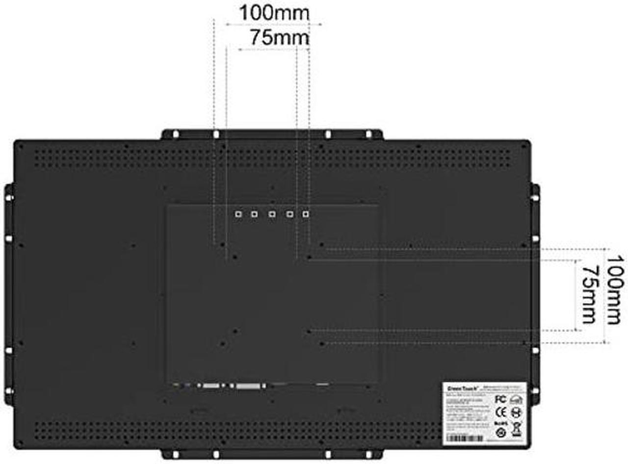 Alt view image 3 of 5 - GreenTouch 21.5 inch 10 Points Touch Front IK08/IP65 Open Frame Touch Monitor Desktop or Wall Mountable Multi Point Touch 1920x1080