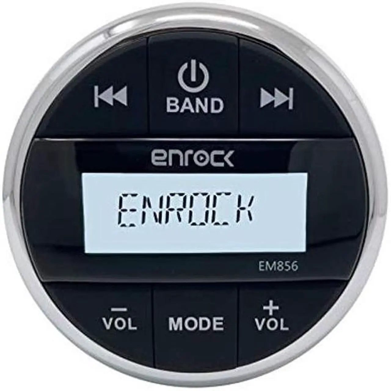 Alt view image 2 of 5 - Enrock Marine Gauge Style Media Center Bluetooth USB AUX Receiver Bundle Combo with 2x 6.5" 120W Waterproof 2-Way Coaxial MultiColor LED Speakers with Chrome Grilles, Radio Cover, Wired AM/FM Antenna