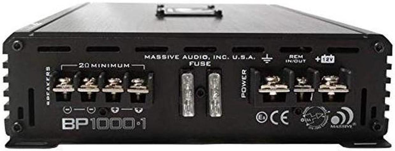 Alt view image 3 of 5 - Massive Audio BP1000.1 V2 Blade Series. 1000 Watts, 2 Ohm Stable, Class A/B Monoblock Car Amplifier with Bass Boost.