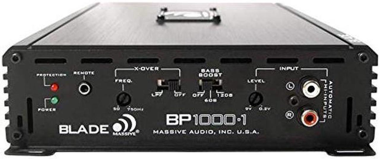 Alt view image 2 of 5 - Massive Audio BP1000.1 V2 Blade Series. 1000 Watts, 2 Ohm Stable, Class A/B Monoblock Car Amplifier with Bass Boost.