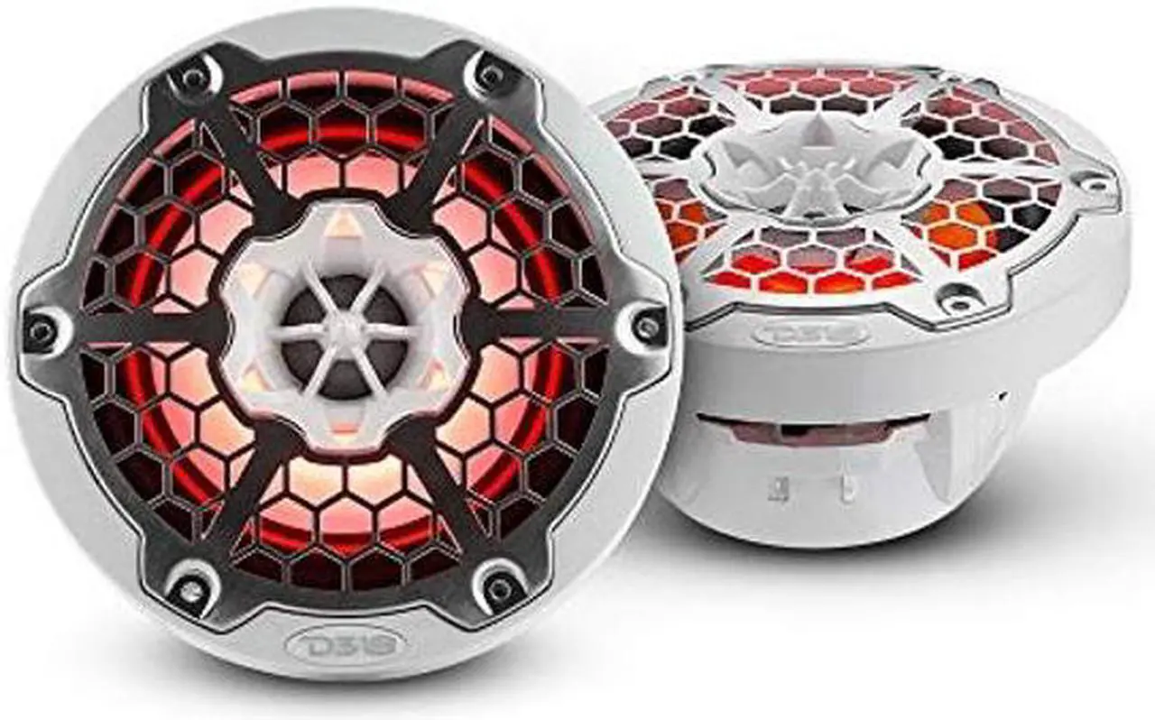 Main image of DS18 Hydro NXL-6M/WH - High End Mesh Grill Coaxial Speaker Pair - 2-Way Car Speaker with Integrated RGB Lights - 300 Watt Car Audio System - Water Resistant Speakers - 6.5 Inches, White