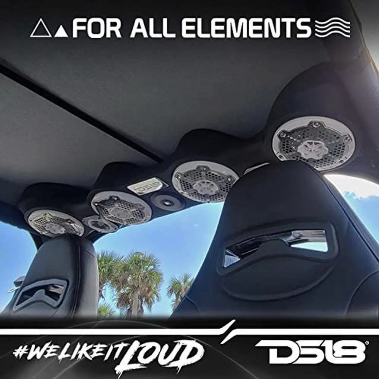 Alt view image 4 of 5 - DS18 Hydro NXL-6M/WH - High End Mesh Grill Coaxial Speaker Pair - 2-Way Car Speaker with Integrated RGB Lights - 300 Watt Car Audio System - Water Resistant Speakers - 6.5 Inches, White