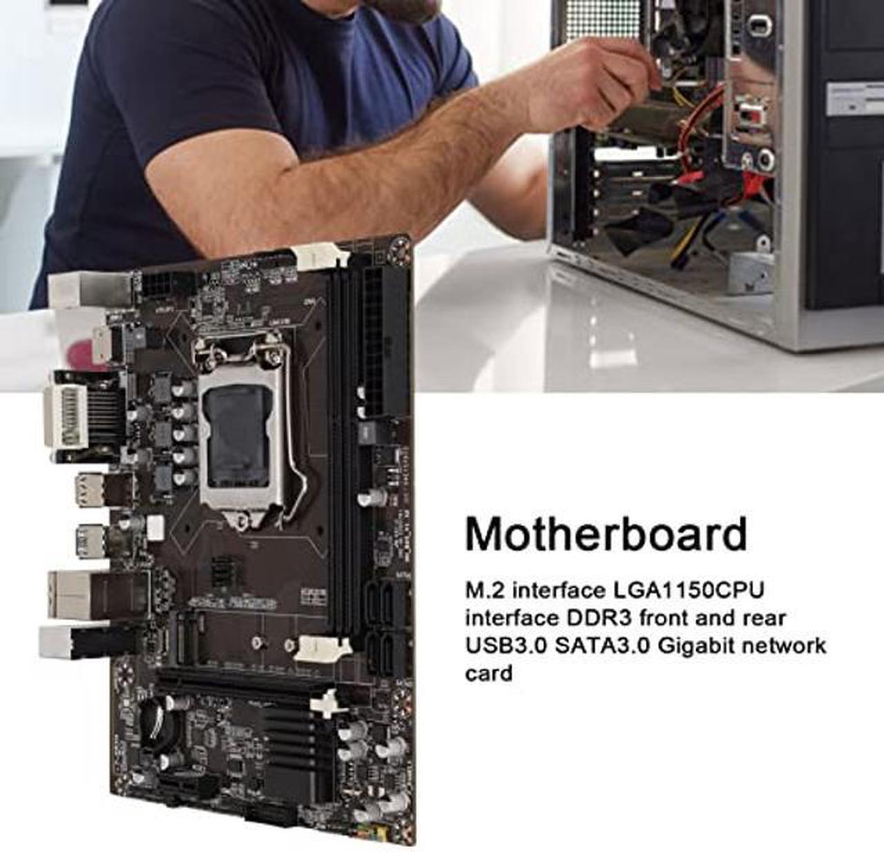 Alt view image 2 of 5 - Luqeeg CPU Motherboard, B85 Desktop Computer Motherboard, 2 x DDR3 1600/1333/1066 MHZ, M.2 Hard Disk 1150 Pin CPU Interface 100M Network Card