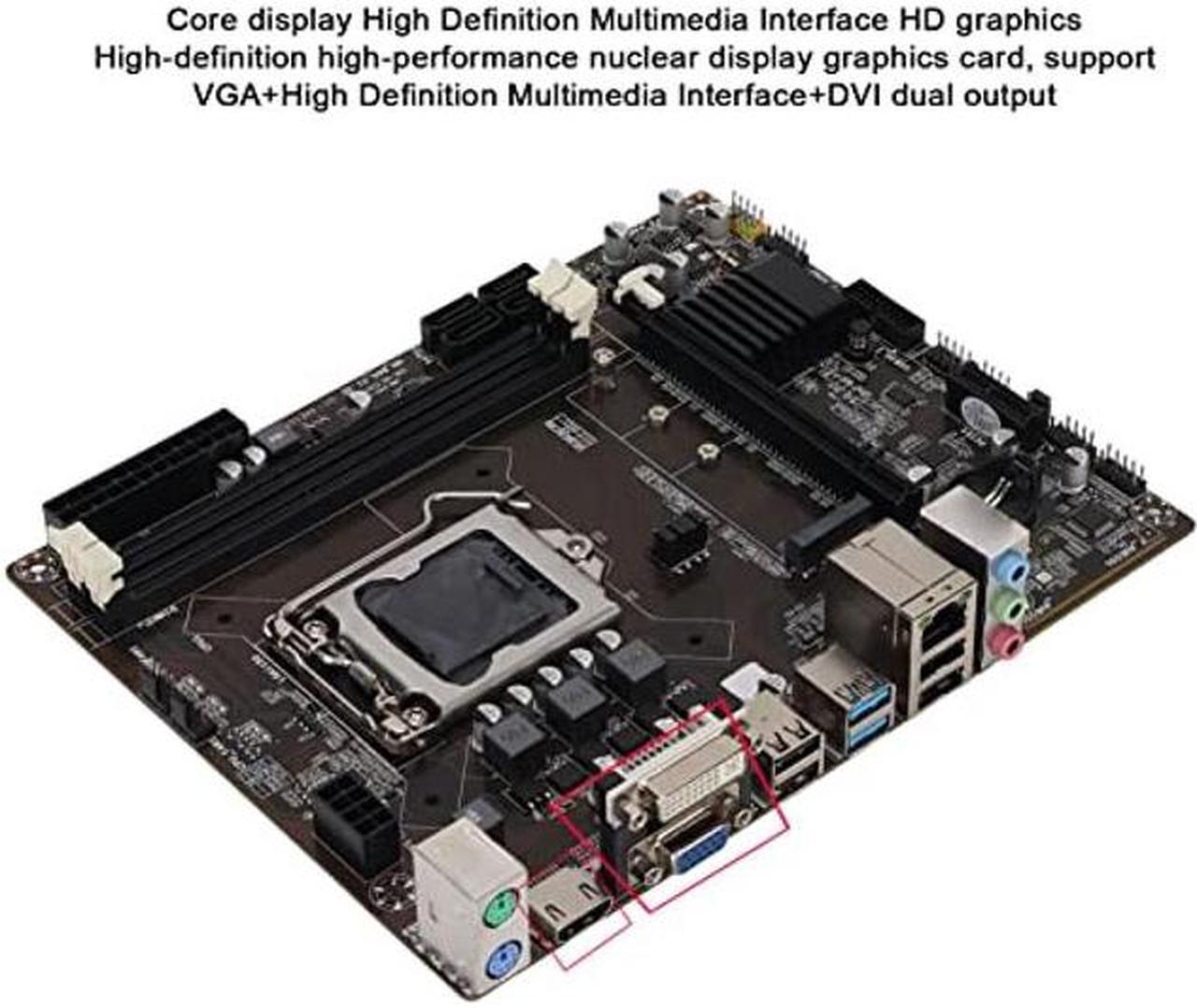 Alt view image 3 of 5 - Luqeeg CPU Motherboard, B85 Desktop Computer Motherboard, 2 x DDR3 1600/1333/1066 MHZ, M.2 Hard Disk 1150 Pin CPU Interface 100M Network Card
