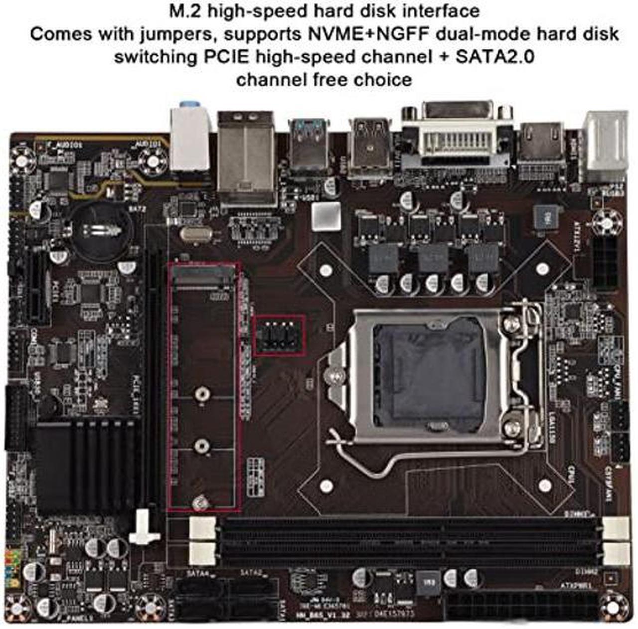 Alt view image 4 of 5 - Luqeeg CPU Motherboard, B85 Desktop Computer Motherboard, 2 x DDR3 1600/1333/1066 MHZ, M.2 Hard Disk 1150 Pin CPU Interface 100M Network Card