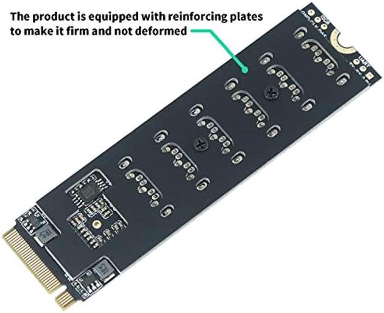 Alt view image 4 of 5 - Trotwei Blue M.2 NVME M Key to SATA 6-Port Expansion Card Support RAID for Desktop PC Storage Expansion at 6Gbps Speed