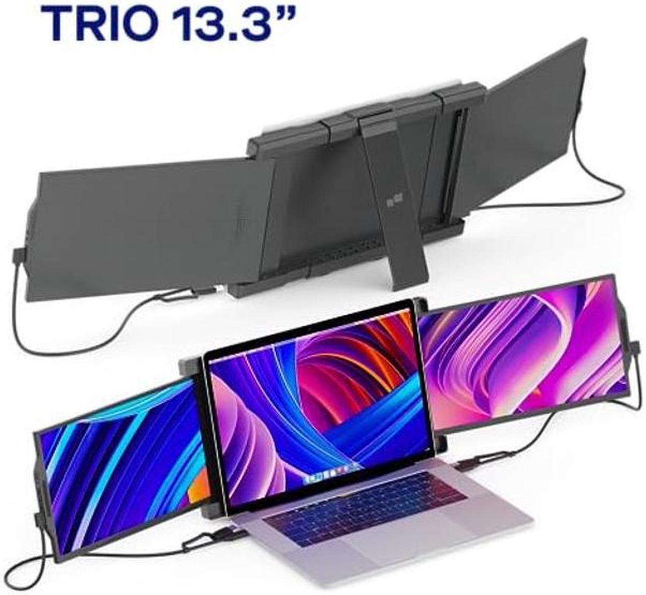 Alt view image 2 of 5 - Mobile Pixels New Upgraded Trio Triple-Screen Laptop Monitors Portable Monitor, 13.3" Triple Monitor for 13''-14'' Laptops Built-in Kickstand (13.3-inch, Two Built-in Sliding displays, New TRO)