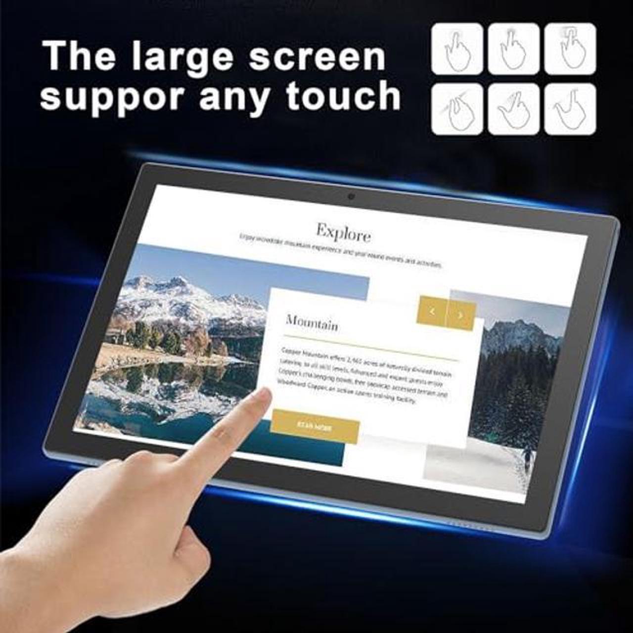 Alt view image 5 of 5 - Tablet 2 in 1 Tablets 10 inch Android 11 Tablet Set with Keyboard Case Mouse Stylus Film, 4GB+64GB Tablets 10.1" Tab 1280*800 HD Touch Screen, 8MP Dual Camera Games Wi-Fi Bluetooth Tableta PC Blue.