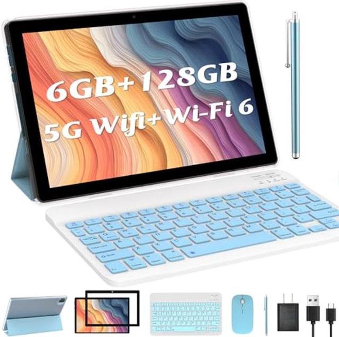 Main image of Tablet 2 in 1 6GB+128GB Android 11 Tablets, 10.1 Inch Tablet With Keyboard Mouse Case Stylus, 2.4G/5G Wifi 6, 1.8Ghz Computer Tablet PC, 1280*800 HD Touch Screen, 8MP Dual Camera, 6000mAh Battery