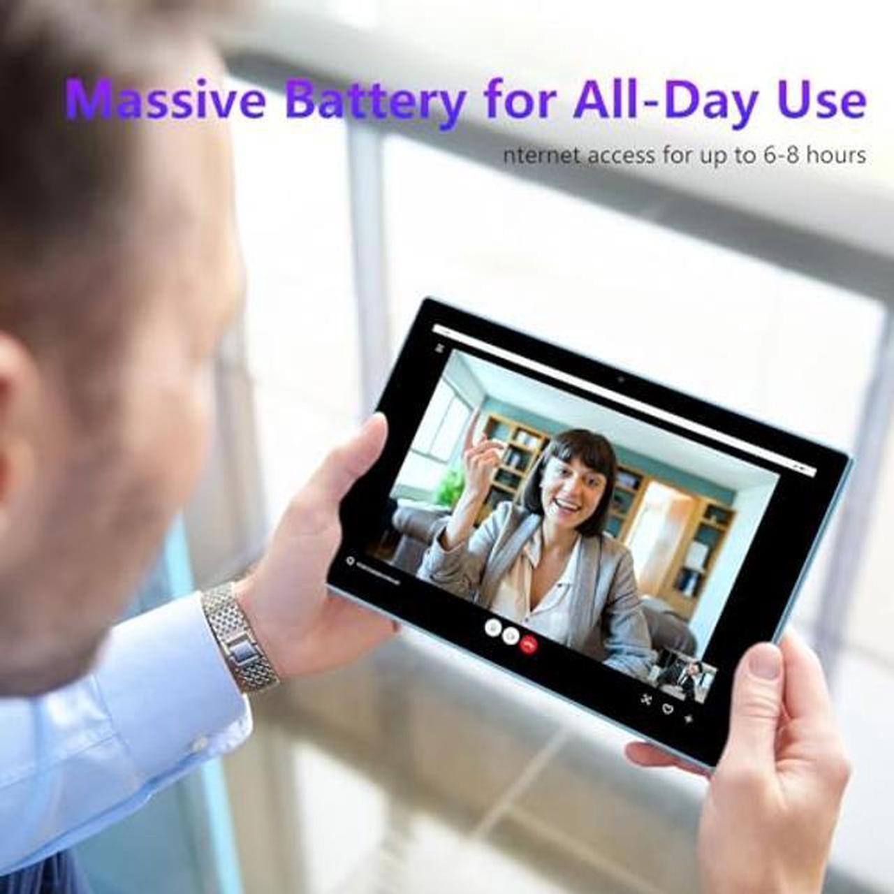 Alt view image 5 of 5 - Tablet 2 in 1 6GB+128GB Android 11 Tablets, 10.1 Inch Tablet With Keyboard Mouse Case Stylus, 2.4G/5G Wifi 6, 1.8Ghz Computer Tablet PC, 1280*800 HD Touch Screen, 8MP Dual Camera, 6000mAh Battery