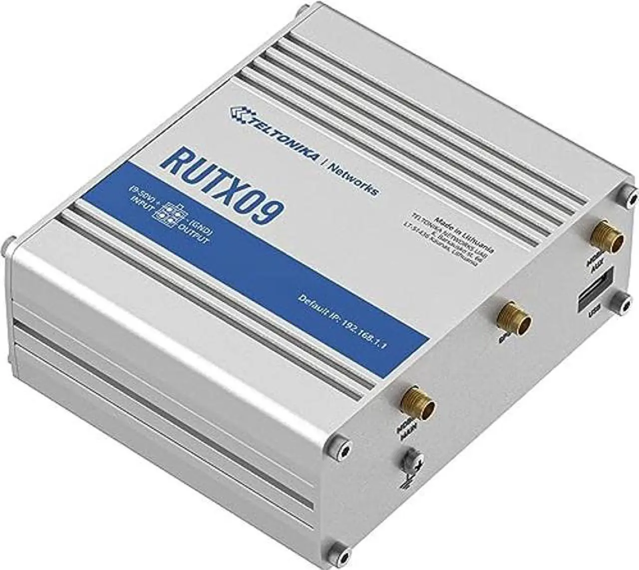 Alt view image 2 of 5 - Teltonika RUTX09000000 Model RUTX09 Industrial Cellular Router; Not for use in USA; for use in Europe (excluding Russia and Belarus), Middle East, Africa, Australia, APAC2, Brazil, and Malaysia