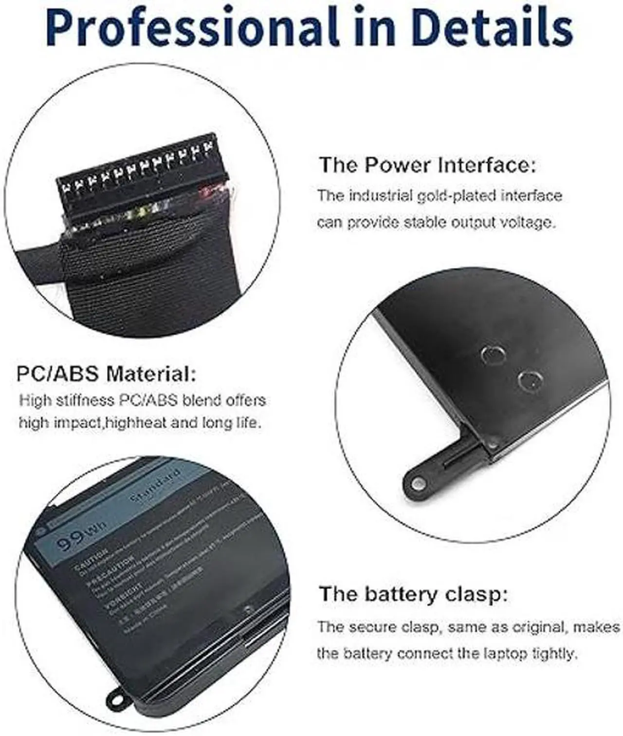 Alt view image 3 of 5 - 99WH 9NJM1 Laptop Battery Compatible with Dell Alienware 15 R3 15 R4 17 R4 17 R5 Alienware 15 2018 ALW17C-D1758 fits for P31E P31E001 P69F P69F001 9NJMI 09NJM1 MG2YH 01D82 44T2R 546FF, 11.4V 6-Cell