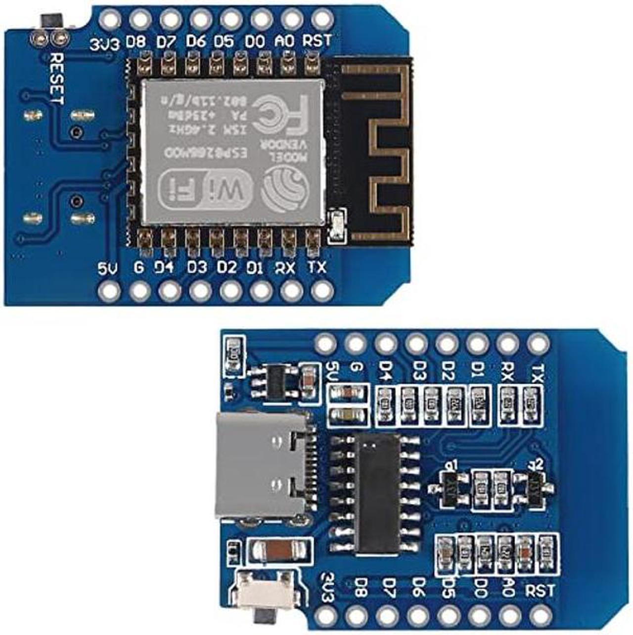 Alt view image 2 of 5 - Type-C ESP8266 ESP-12 ESP-12F NodeMcu Mini D1 Module WeMos Lua 4M Bytes WLAN WiFi Internet Development Board Base on ESP8266 ESP-12F for Arduino,Compatible with WeMos D1 Mini (10pcs Type-C)