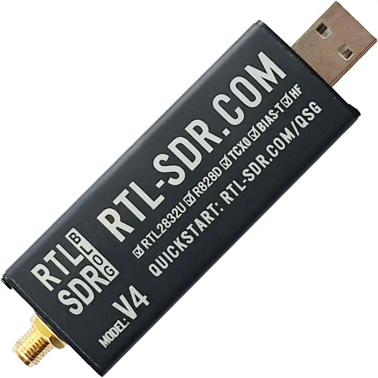 Main image of RTL-SDR Blog V4 R828D RTL2832U 1PPM TCXO SMA Software Defined Radio (Dongle Only)