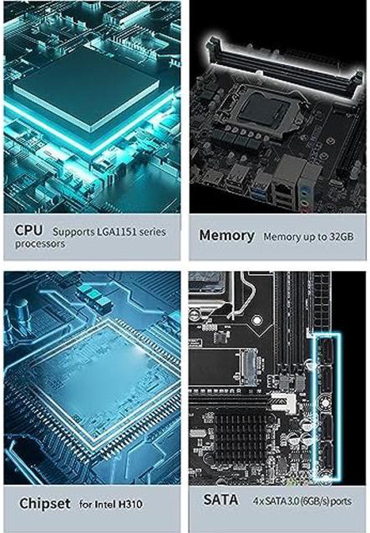 Alt view image 5 of 5 - H310 LGA 1151 Motherboard, Dual Channel DDR4 Memory Slot Gaming Motherboard Supports 8th 9th Generation for Lvy Bridge for LGA1151 Micro ATX DDR4 Motherboard
