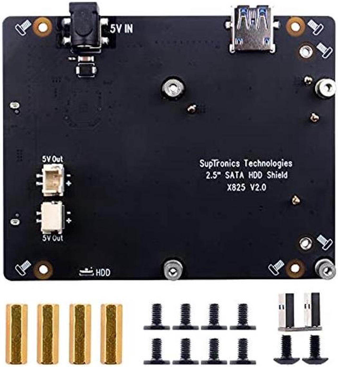 Alt view image 2 of 5 - GeeekPi SATA Storage for Raspberry Pi 4, 2.5 inch SATA HDD/SSD Expansion Board X825 V2.0 USB3.0 Shield for Raspberry Pi 4 Model B ( Only for Raspberry Pi 4B )