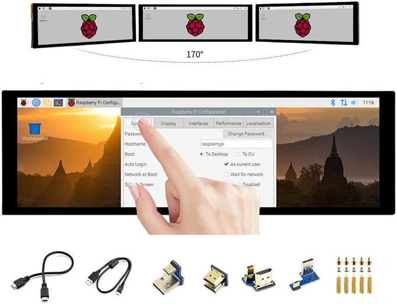 7.9 inch Raspberry Pi IPS Capacitive HDMI LCD 400x1280 Touch Screen ...