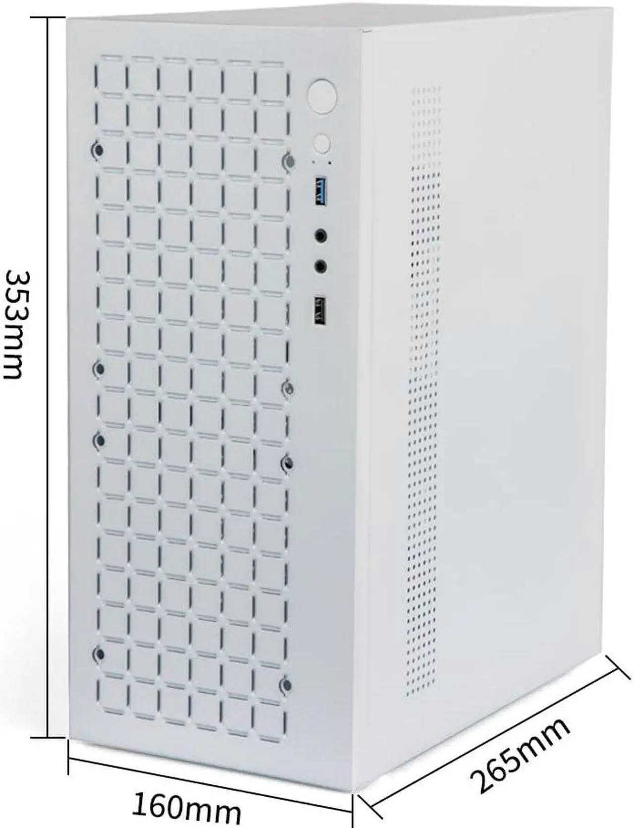 Alt view image 4 of 5 - Micro ATX Case PC Case: MATX Case Mini PC ITX Desktop Computer Case Support Micro ATX MATX DTX ITX Mini PC with USB3.0, Support 3.5'' HDD (White)