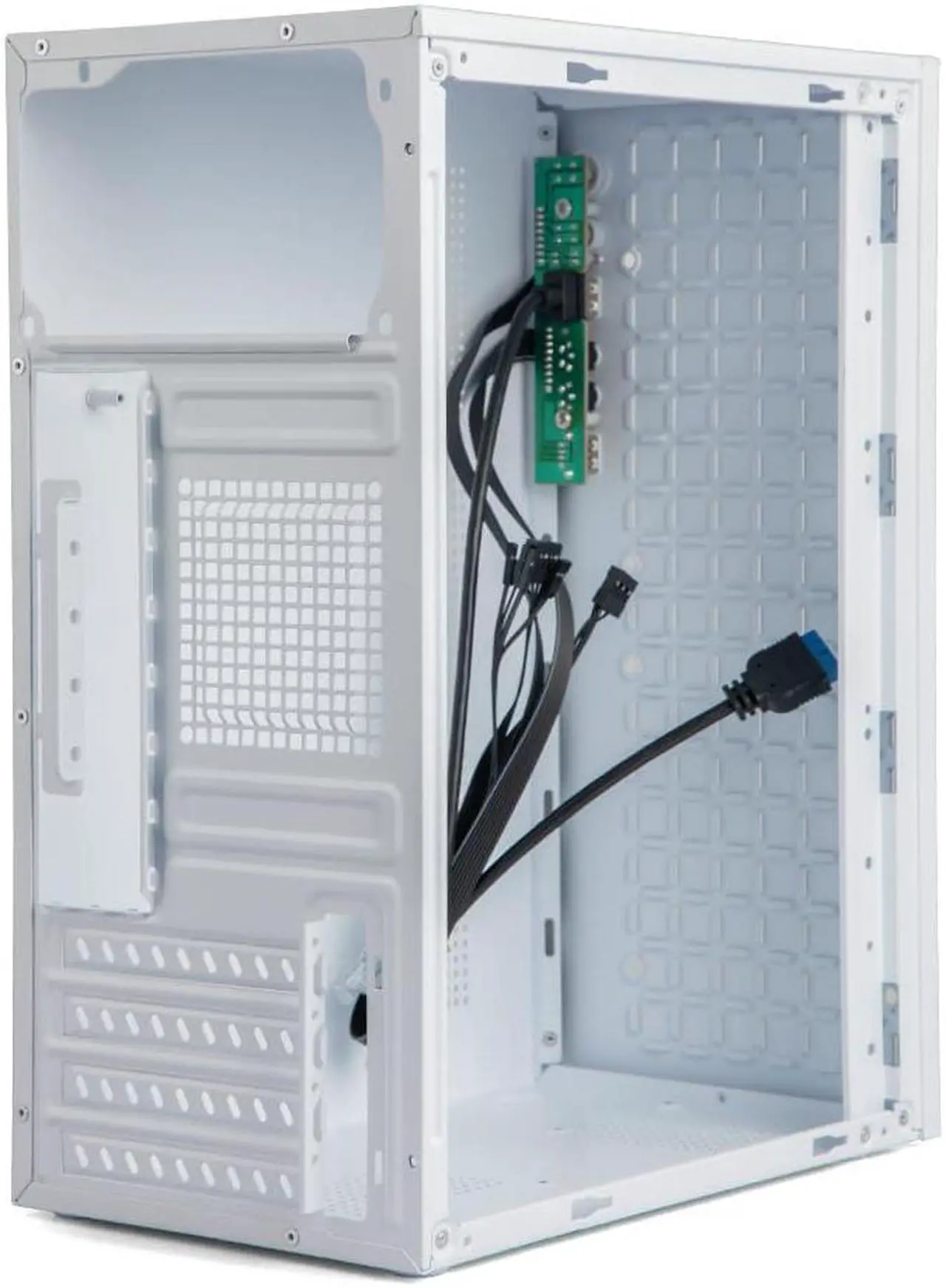 Alt view image 5 of 5 - Micro ATX Case PC Case: MATX Case Mini PC ITX Desktop Computer Case Support Micro ATX MATX DTX ITX Mini PC with USB3.0, Support 3.5'' HDD (White)