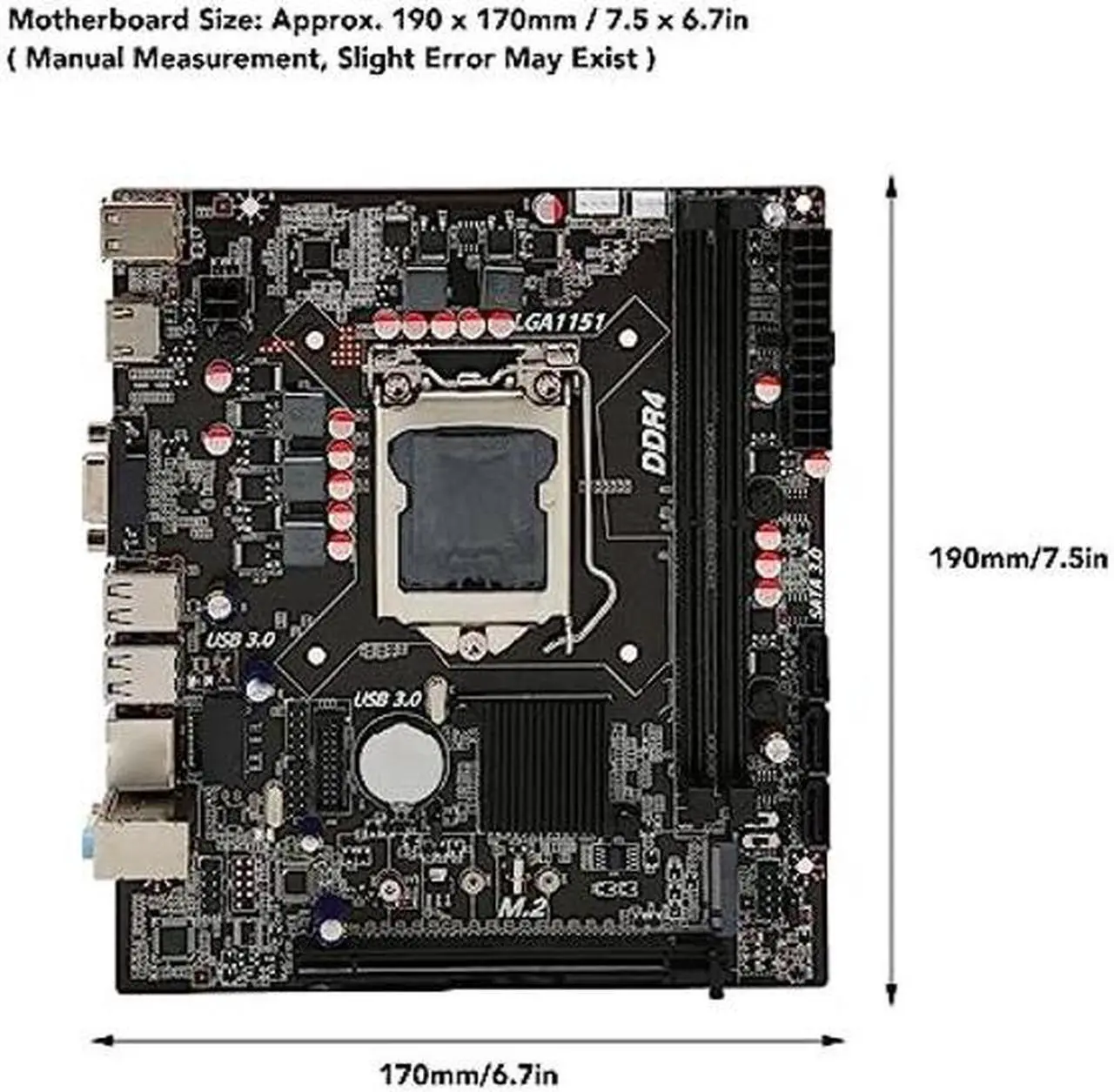 Alt view image 2 of 5 - H110B4 H110 Computer Motherboard LGA1151 pin Dual Channel DDR4 Memory M.2 Interface Desktop Server Motherboard Support 1151 pin Intel Core i5 6500 i7 6700 CPU