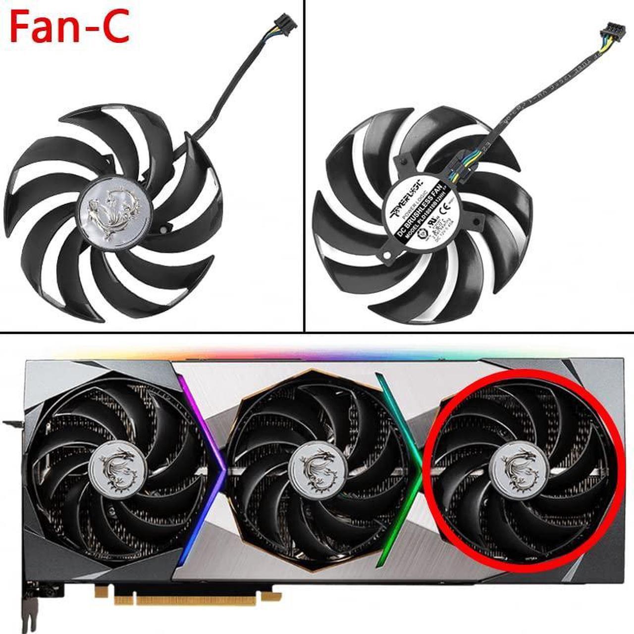 Alt view image 5 of 5 - 95MM PLD10010B12HH Ball Bearing GPU Fan for MSI RTX 3070 3080 Ti 3090 SUPRIM X Graphics Card Cooling Fan (Fan-AB)