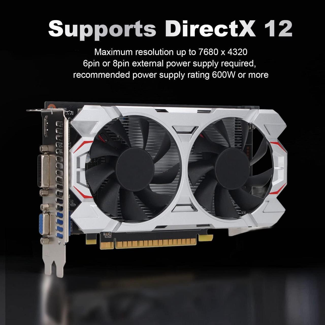 Alt view image 2 of 5 - GTX650TI 2GB DDR5 128BIT Desktop Graphics Card, PC Gaming Video Graphics Card with Dual Silent Fans, Support DV VGA HDMI Interface, 928MHz 1350MHz, DirectX 11.1 (GTX650TI 2GB DDR5 128BIT PCI-E)