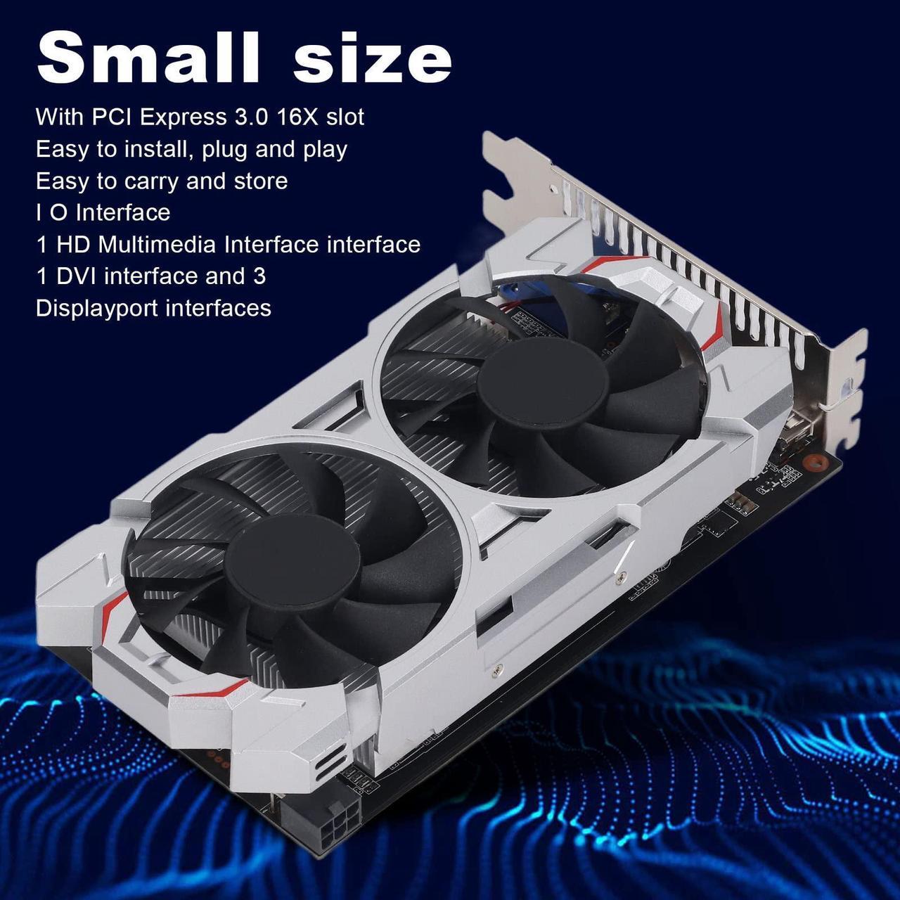 Alt view image 3 of 5 - GTX650TI 2GB DDR5 128BIT Desktop Graphics Card, PC Gaming Video Graphics Card with Dual Silent Fans, Support DV VGA HDMI Interface, 928MHz 1350MHz, DirectX 11.1 (GTX650TI 2GB DDR5 128BIT PCI-E)