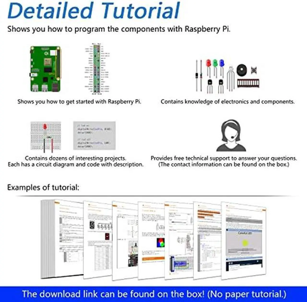 Alt view image 3 of 5 - FREENOVE Ultimate Starter Kit for Raspberry Pi 4 B 3 B+ 400, 558-Page Detailed Tutorial, Python C Java Scratch Code, 223 Items, 104 Projects