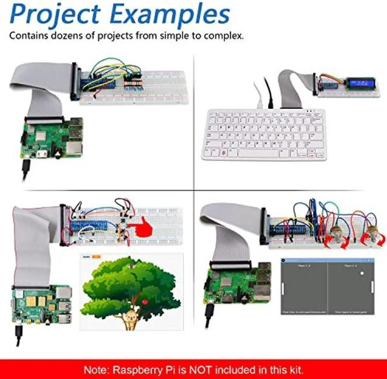 Alt view image 5 of 5 - FREENOVE Ultimate Starter Kit for Raspberry Pi 4 B 3 B+ 400, 558-Page Detailed Tutorial, Python C Java Scratch Code, 223 Items, 104 Projects