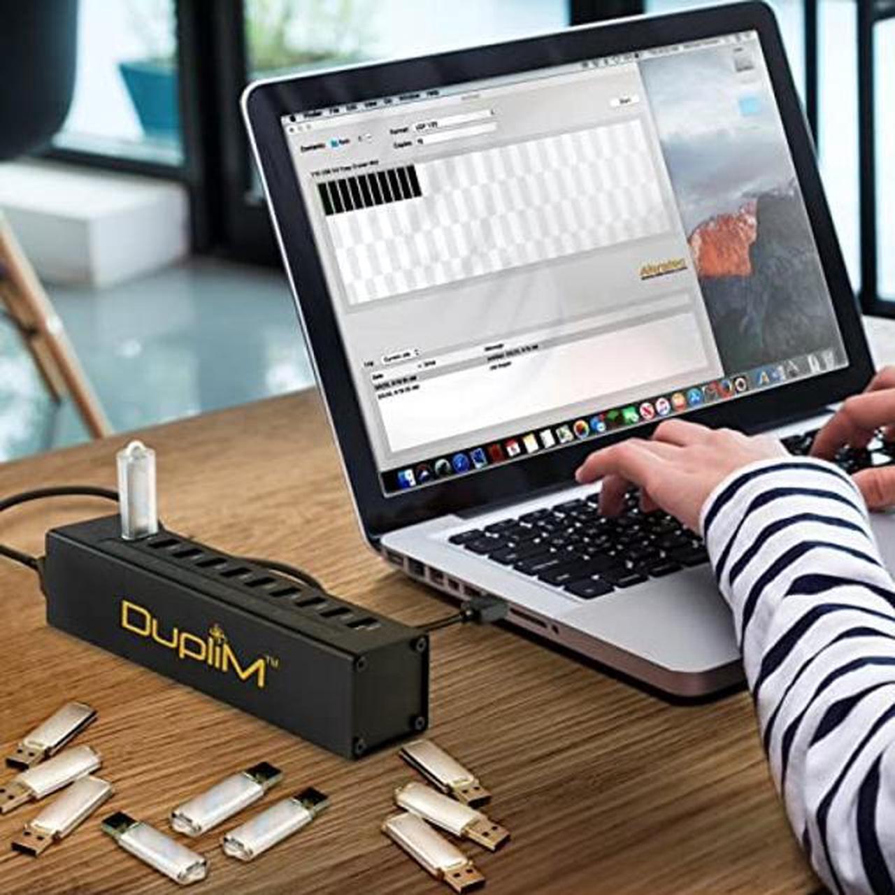 Alt view image 4 of 4 - DupliM 1 to 10 Mini USB 3.0 Flash Drive Duplicator Copier Burner Computer Connected for MAC and PC