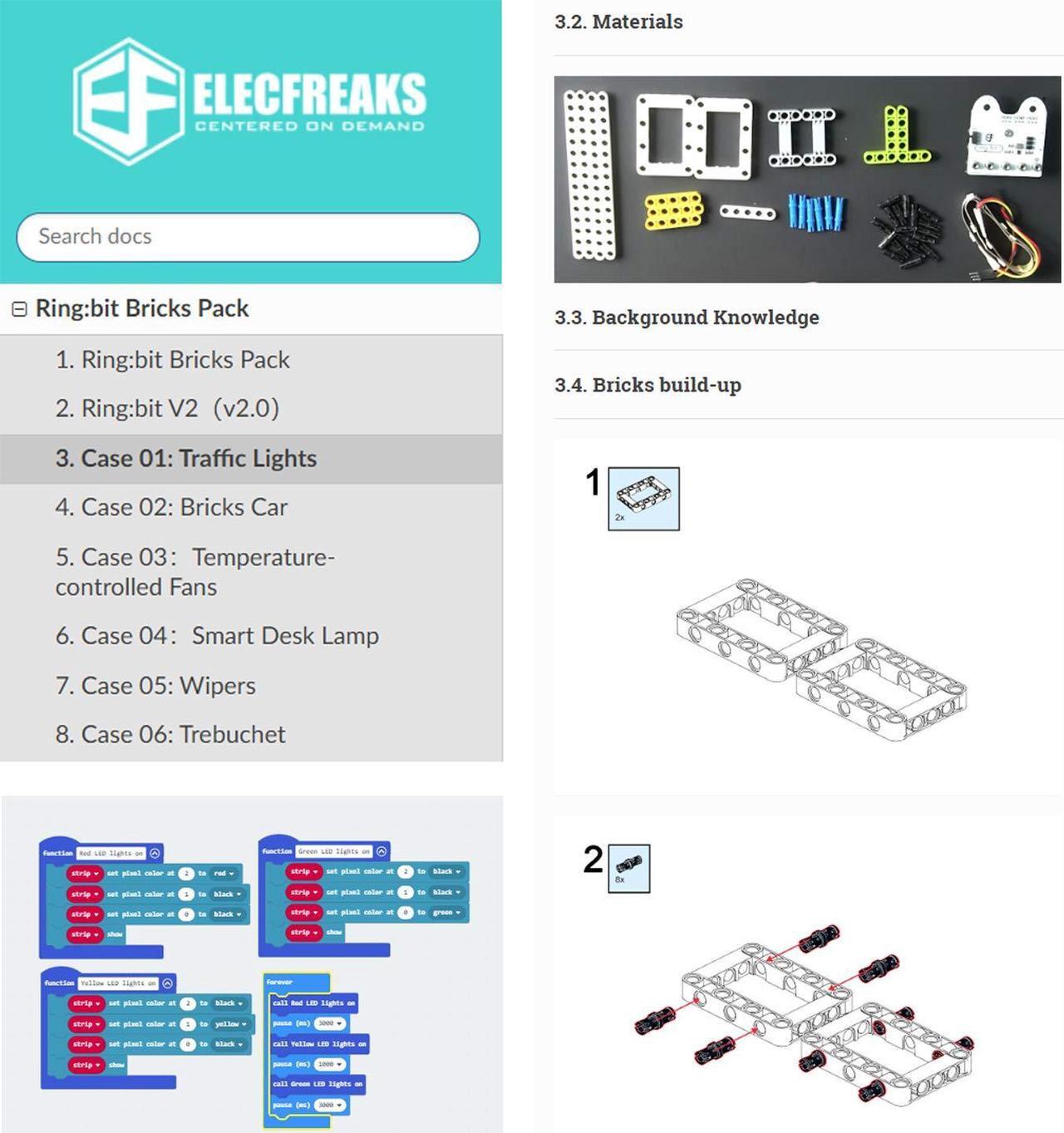 Alt view image 4 of 5 - ELECFREAKS microbit Ring:bit 6-in-1 Building Bricks Kit, Programmable STEM Educational Learning Kit with 200+ Building Blocks(Without Micro:bit)