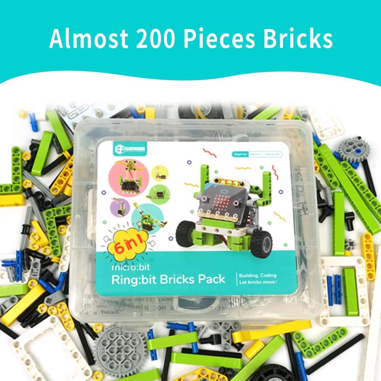 Alt view image 5 of 5 - ELECFREAKS microbit Ring:bit 6-in-1 Building Bricks Kit, Programmable STEM Educational Learning Kit with 200+ Building Blocks(Without Micro:bit)