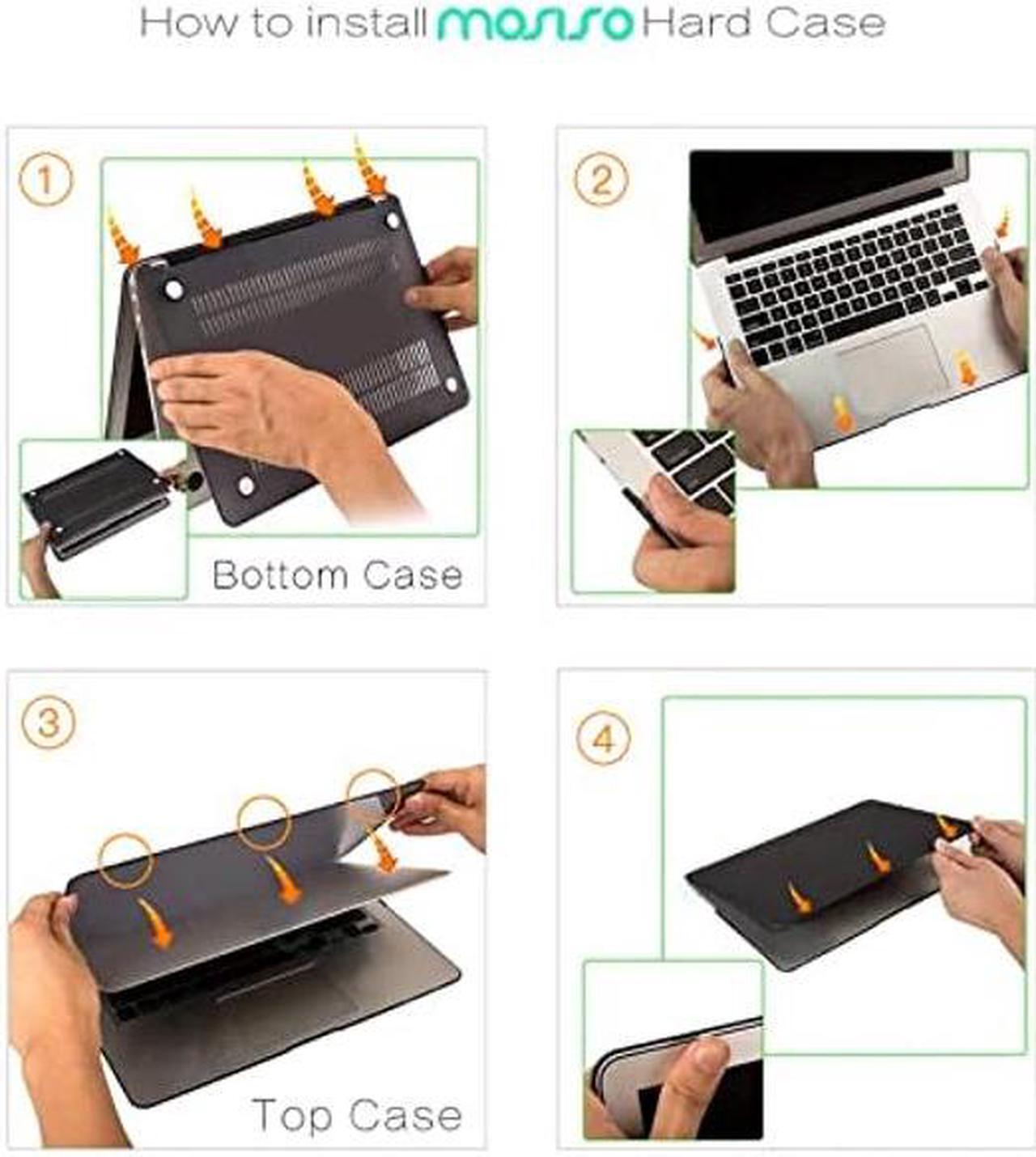 Alt view image 3 of 5 - MOSISO Plastic Hard Shell Case & 360 Protective Sleeve Bag Compatible with MacBook Air 13 inch (Models: A1369 & A1466, Older Version 2010-2017 Release), Black