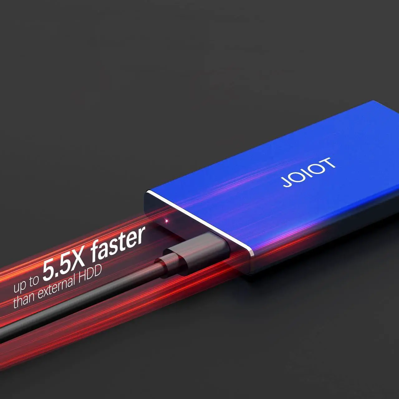 Alt view image 2 of 5 - JOIOT Mini Portable SSD 500GB External Solid State Drive - Up to 540MB/s, USB 3.1 Gen 2 Ultra-Slim External SSD, Blue