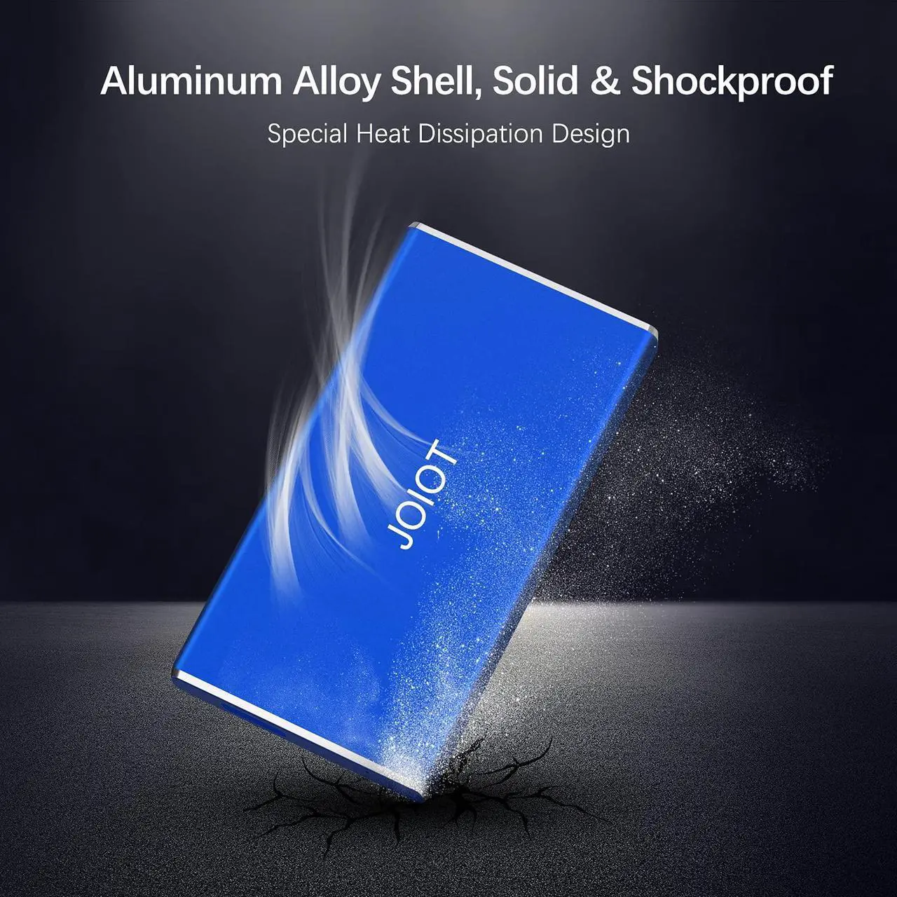 Alt view image 3 of 5 - JOIOT Mini Portable SSD 500GB External Solid State Drive - Up to 540MB/s, USB 3.1 Gen 2 Ultra-Slim External SSD, Blue