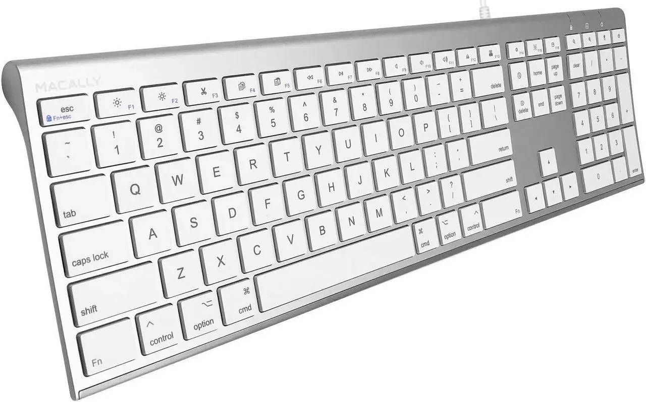 Alt view image 2 of 5 - Macally Ultra Slim Wired Computer Keyboard and a Silent Wired Mouse, Ultimate Apple Accessories
