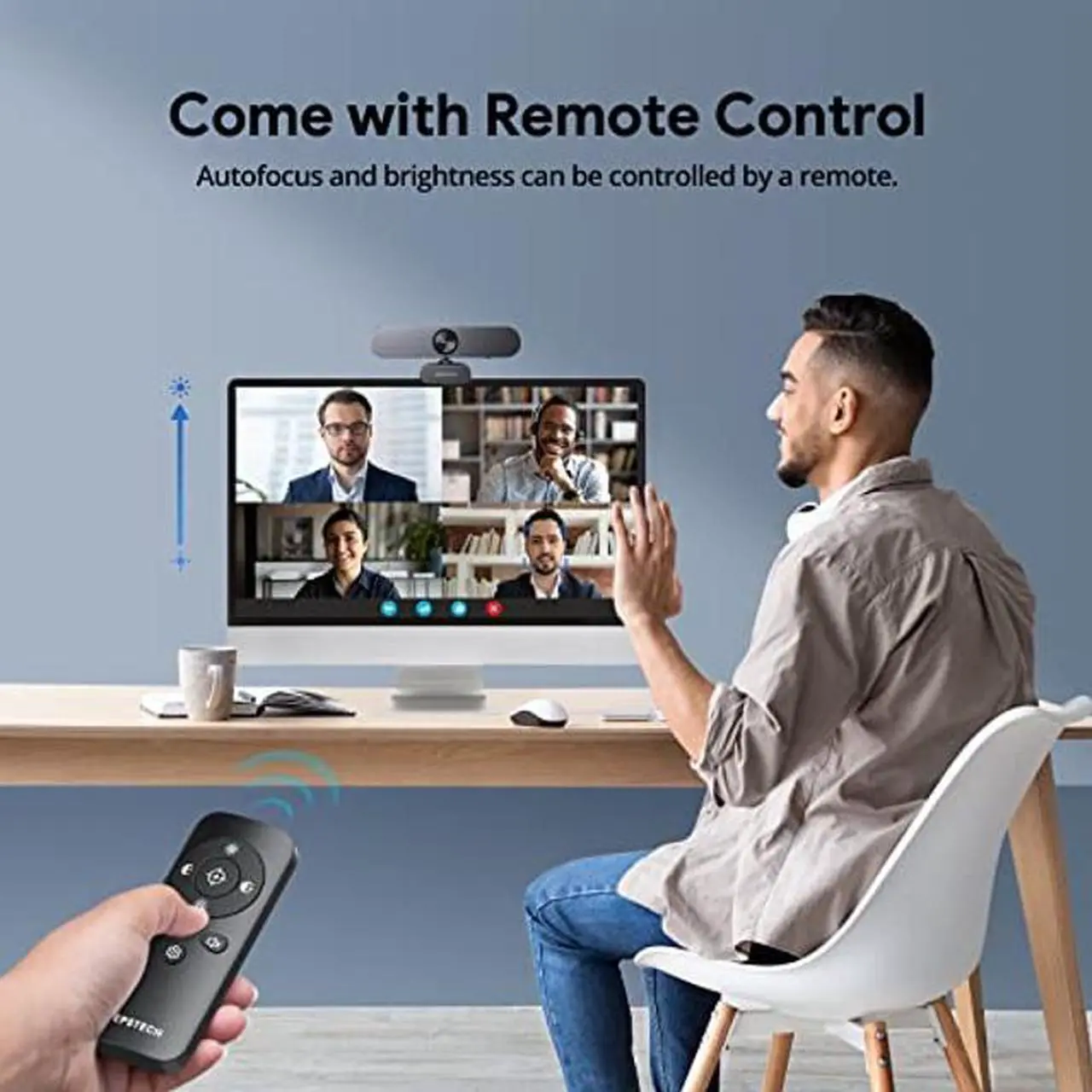 Alt view image 3 of 5 - Webcam 4K, DEPSTECH DW50 Webcam with Remote, Sony Sensor Computer Camera with Mic, Noise-Canceling, Auto-Focus, Low Light Correction, Privacy Cover, Ideal for Streaming,Teams,OBS,PC,Laptop and Desktop