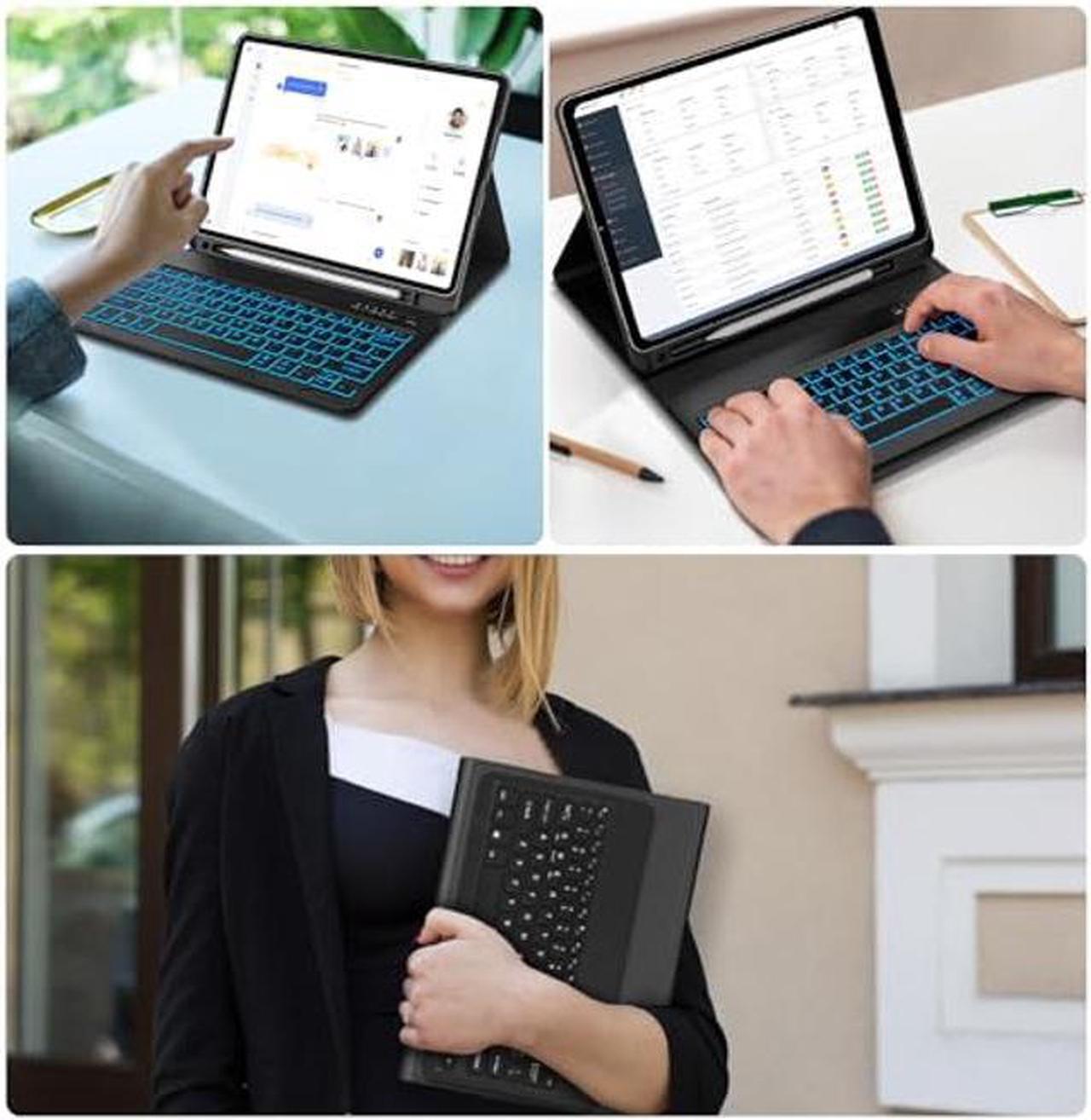 Alt view image 3 of 5 - FARYODI iPad Pro 12.9 Case with Keyboard - Smart Folio Cover with Detachable Backlit Keyboard & Pencil Holder, iPad Pro 12.9-inch Keyboard case for 6th,5th,4th,3rd Generation, Black