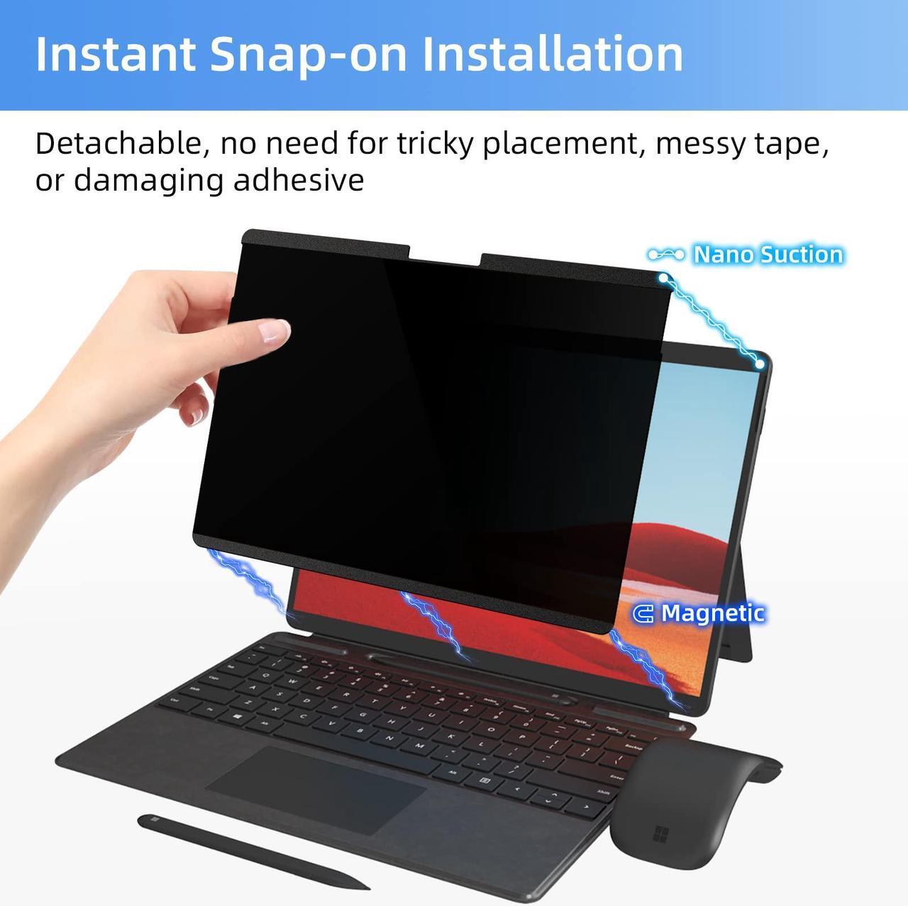 Alt view image 3 of 5 - Mamol Magnetic Privacy Screen for 15 inch Surface Laptop 5/4/3/2/1, Removable Anti Spy Glare Blue Light Filter, Microsoft Surface Laptop Privacy Screen Protector 15 in