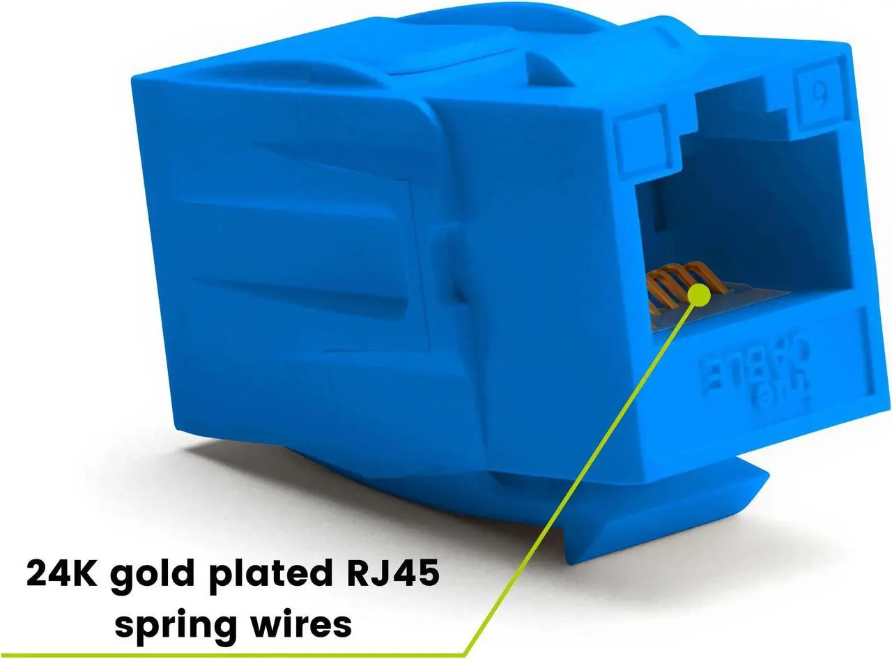 Alt view image 2 of 5 - trueCABLE Cat6 Keystone Jack Coupler, Unshielded (UTP), PoE++ (4PPoE), UL Listed, ETL Verified, ANSI/TIA 568-2.D Cat 6 Performance Compliant, Female to Female RJ45 Couplers, Blue, 6 Pack
